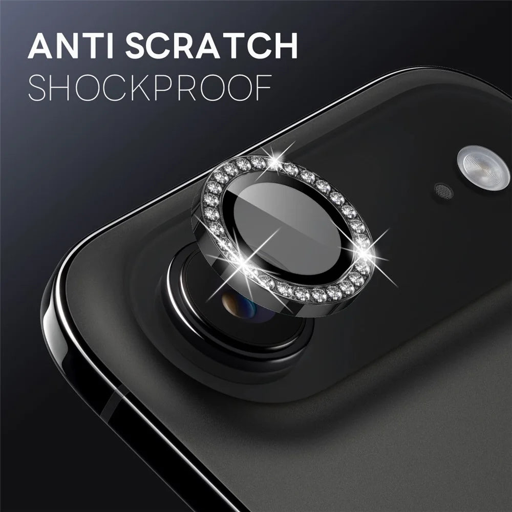 NORTHJO For iPhone Air Camera Lens Protector Rhinestone Ring Tempered Glass Lens Film - Black - 2