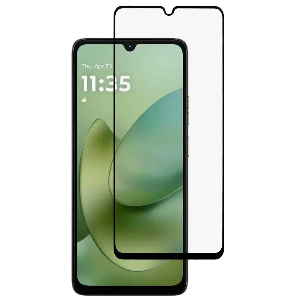 For Motorola Moto G06 Power 4G / G06 4G Screen Protector Silk Printing Full Glue Tempered Glass Screen Film - 1