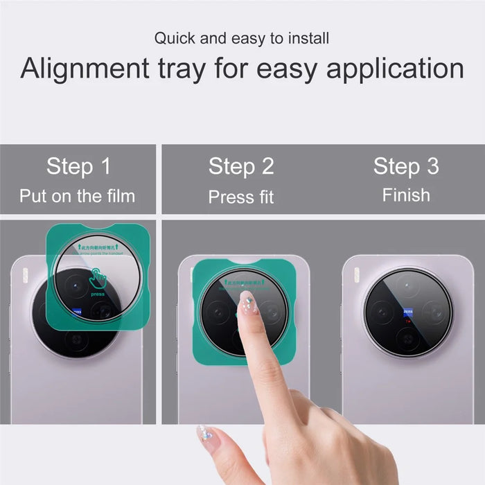 IMAK For vivo X300 5G Full Coverage Camera Lens Protector Tempered Glass Lens Film with Self Positioning Frame - 4