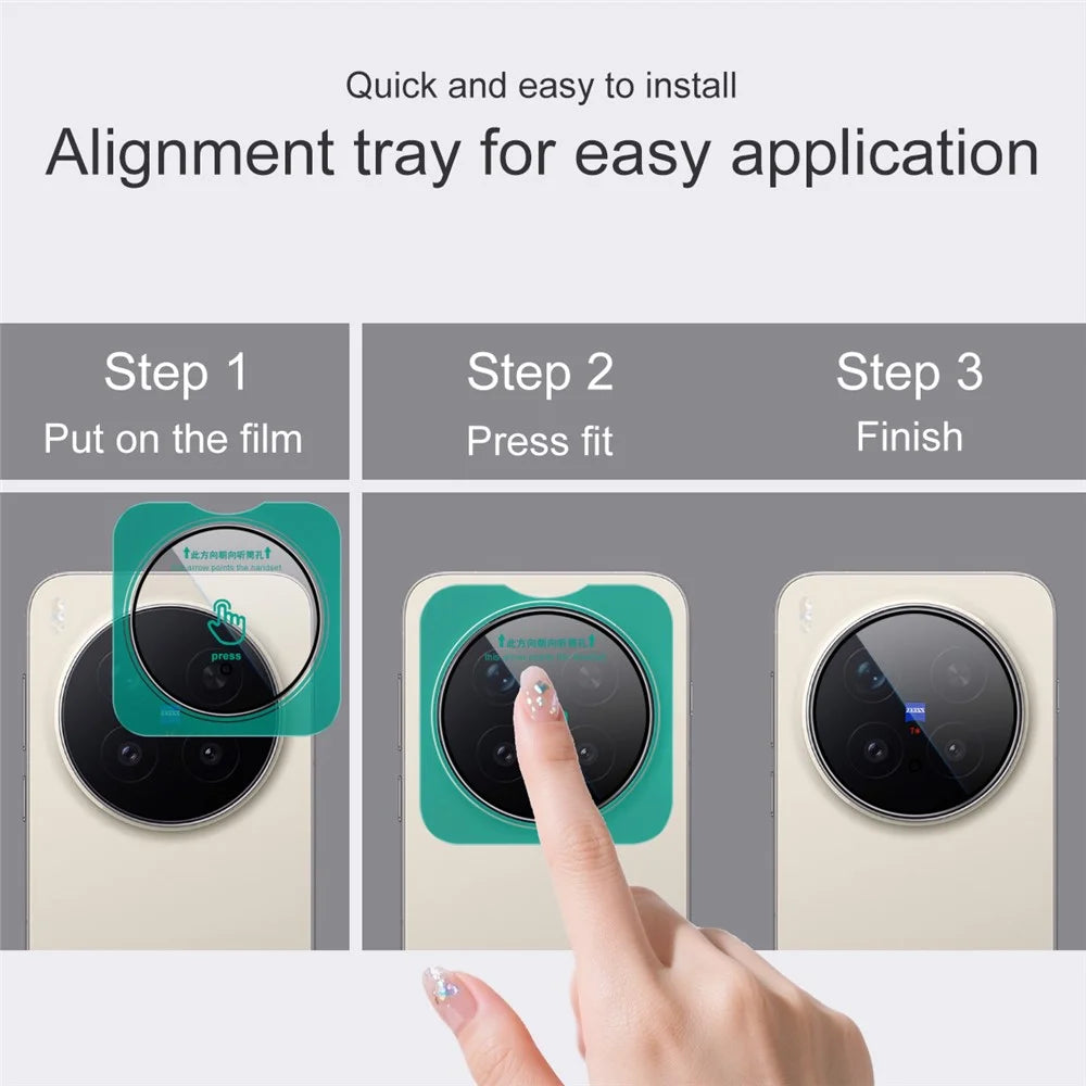 IMAK For vivo X300 Pro 5G Full Coverage Camera Lens Protector Tempered Glass Lens Film with Self Positioning Frame - 4