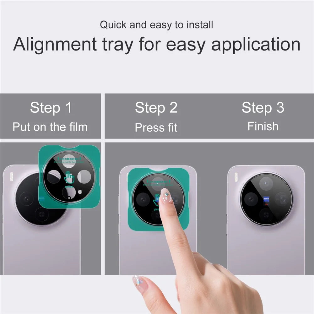 IMAK For vivo X300 5G Tempered Glass Full Coverage Camera Lens Protector with Self Positioning Frame (Black Version) - 4