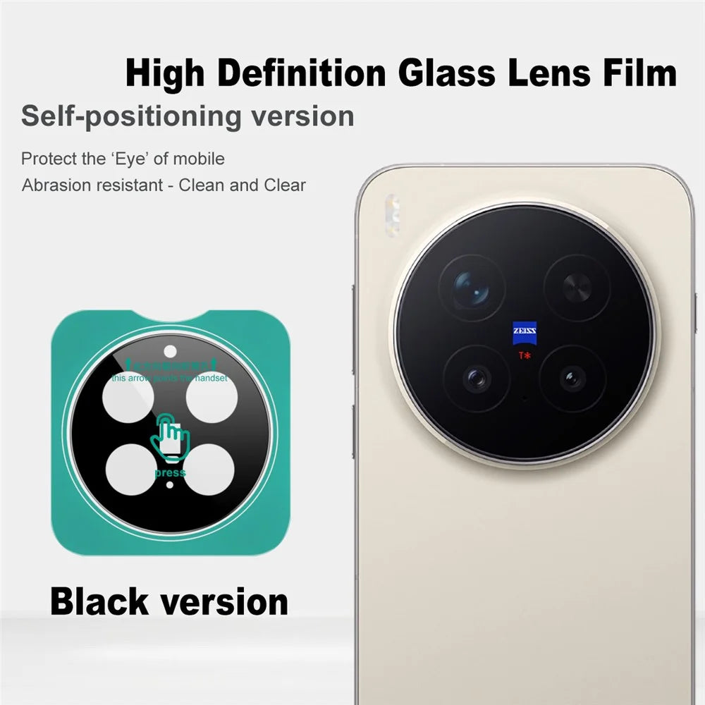 IMAK For vivo X300 Pro 5G Tempered Glass Full Coverage Camera Lens Protector with Self Positioning Frame (Black Version) - 3
