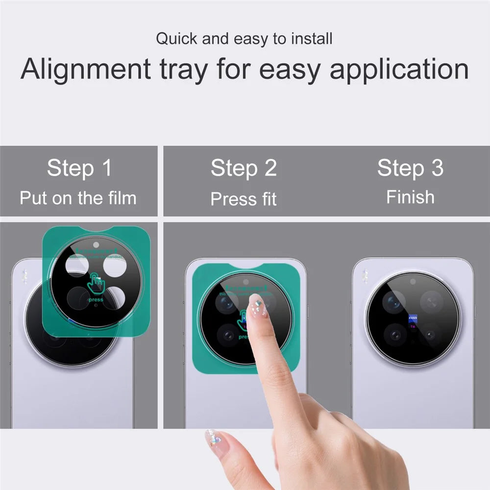 IMAK For vivo X300 Pro 5G Tempered Glass Full Coverage Camera Lens Protector with Self Positioning Frame (Black Version) - 5