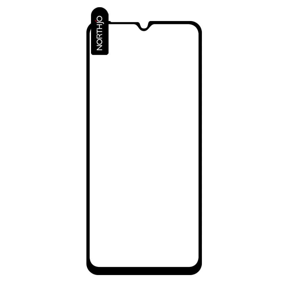 NORTHJO A+ For Samsung Galaxy A04s 4G (164.7mm) / A04 4G (164.4mm) 0.3mm 2.5D Silk Printing High Aluminum-silicon Glass Full Screen Protector - Black - 2