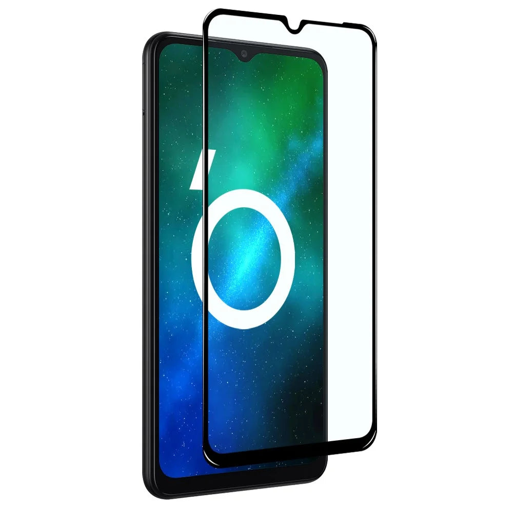 NORTHJO A+ For Samsung Galaxy A04s 4G (164.7mm) / A04 4G (164.4mm) 0.3mm 2.5D Silk Printing High Aluminum-silicon Glass Full Screen Protector - Black - 3