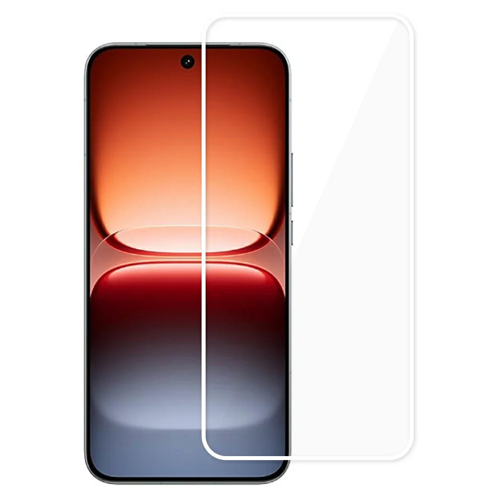 For vivo iQOO 15 5G Full Screen Protector Full Glue White Edge Electroplated High Aluminum-Silicon Glass Film (Fingerprint Unlock) - 1