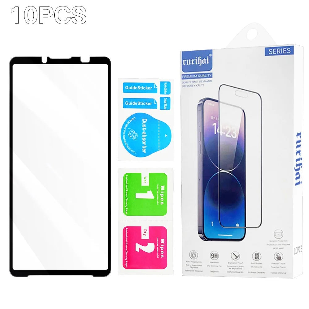 RURIHAI 10Pcs For Sony Xperia 10 VII Full Glue High Aluminium-Silicon Glass Film 0.26mm 2.5D Full Screen Protector - 7