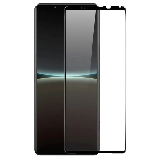 NORTHJO A++ For Sony Xperia 5 IV 5G Full Cover 0.3mm 2.5D High Aluminum-silicon Glass Film Silk Printing Explosion-proof Screen Protector - Black - 1