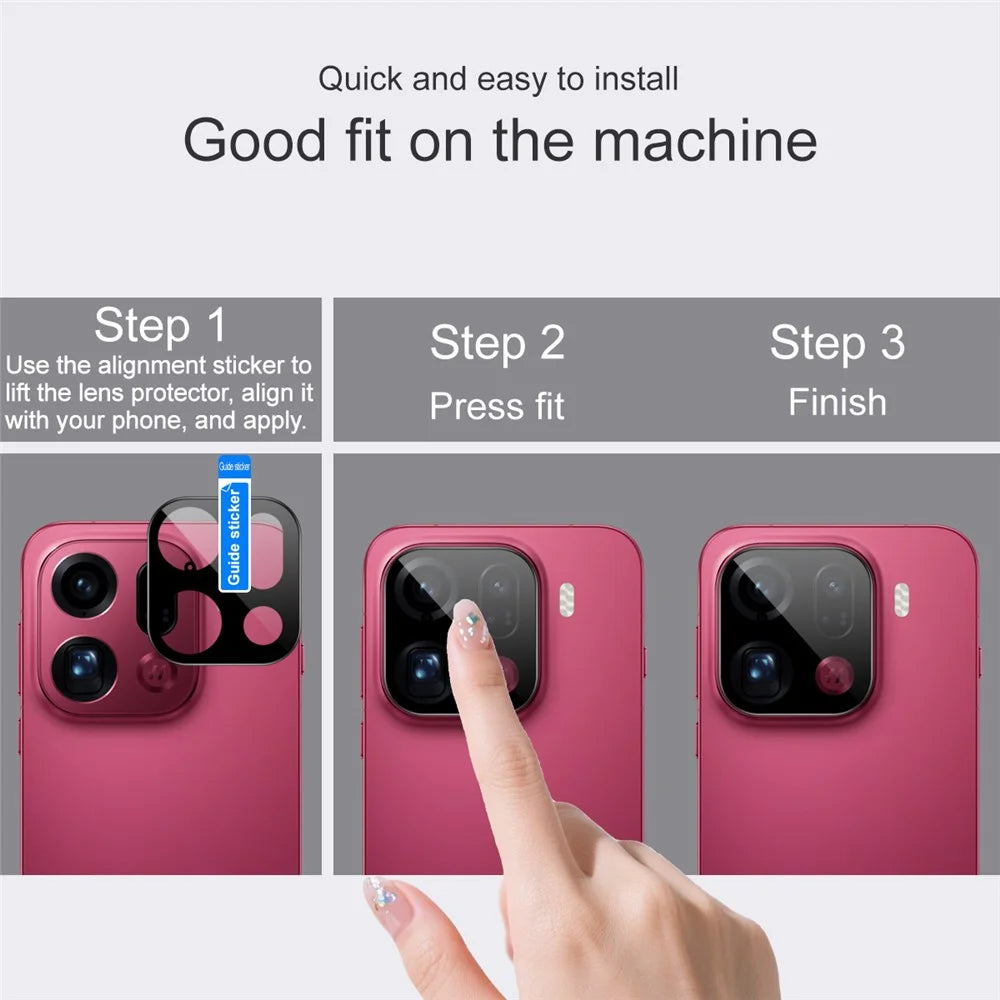 IMAK For Oppo Find X9 Pro 5G Camera Lens Protector Tempered Glass HD Clear Lens Film (Black Version) - 4