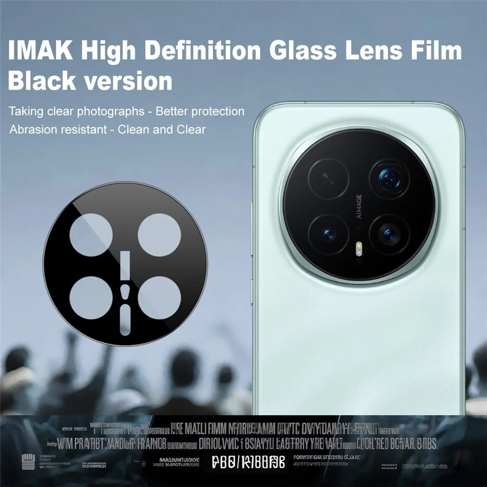 IMAK For Honor Magic8 Pro 5G Full Coverage Camera Lens Protector Tempered Glass HD Clear Lens Film (Black Version) - 2