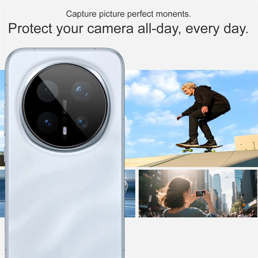 IMAK For Honor Magic8 Pro 5G Full Coverage Camera Lens Protector Tempered Glass HD Clear Lens Film (Black Version) - 5