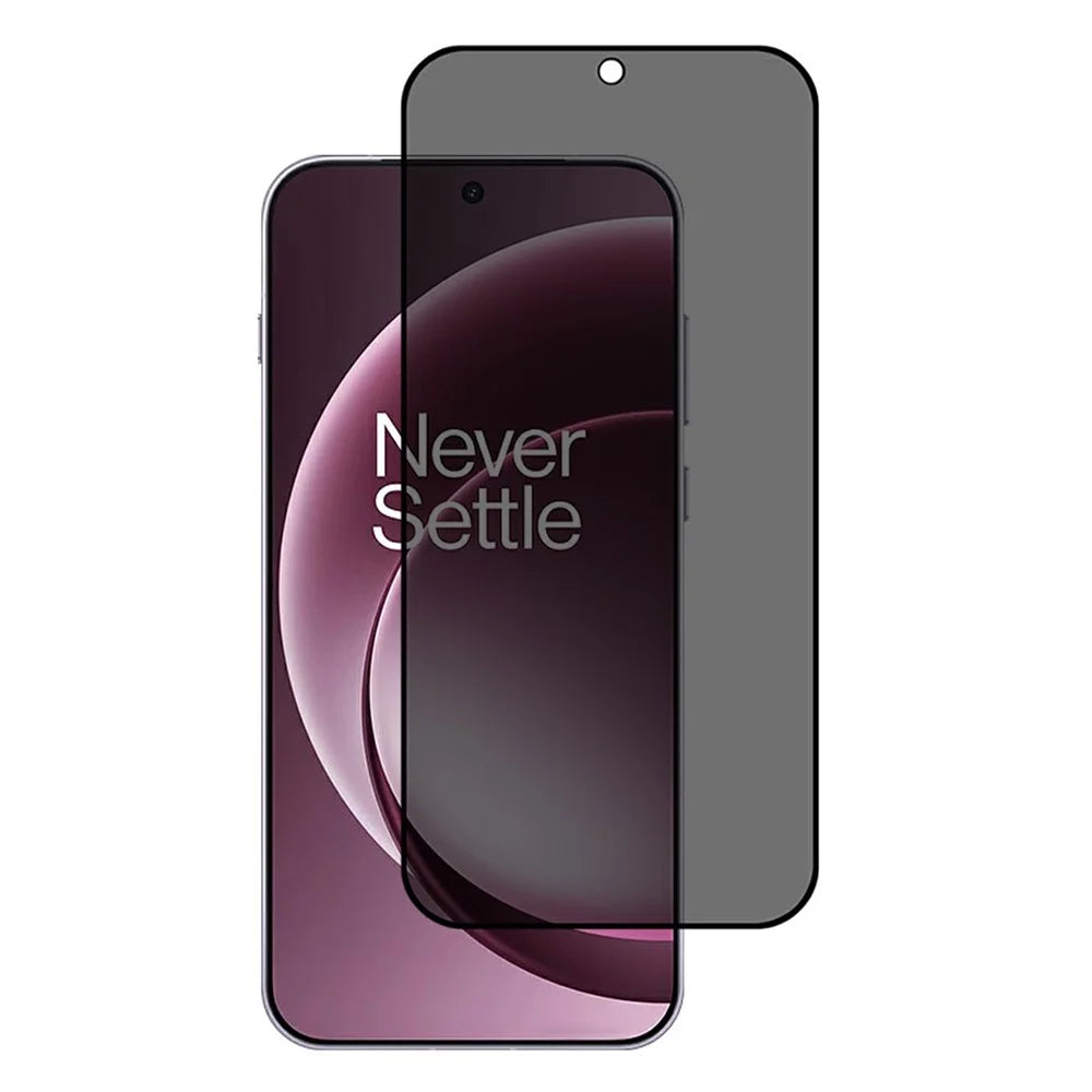 For OnePlus 15 5G Screen Protector Silk Printing Full Glue Anti Spy Tempered Glass Film (Fingerprint Unlock) - 1