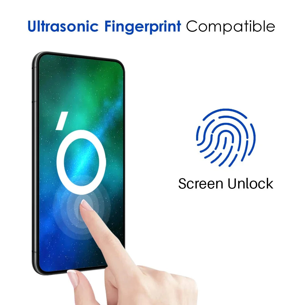 NORTHJO A++ For Samsung Galaxy S21 4G / 5G High Aluminum-silicon Glass Film 0.15mm 2.5D Silk Printing HD Clear Full Screen Protector (Support Fingerprint Unlock) - Black - 3