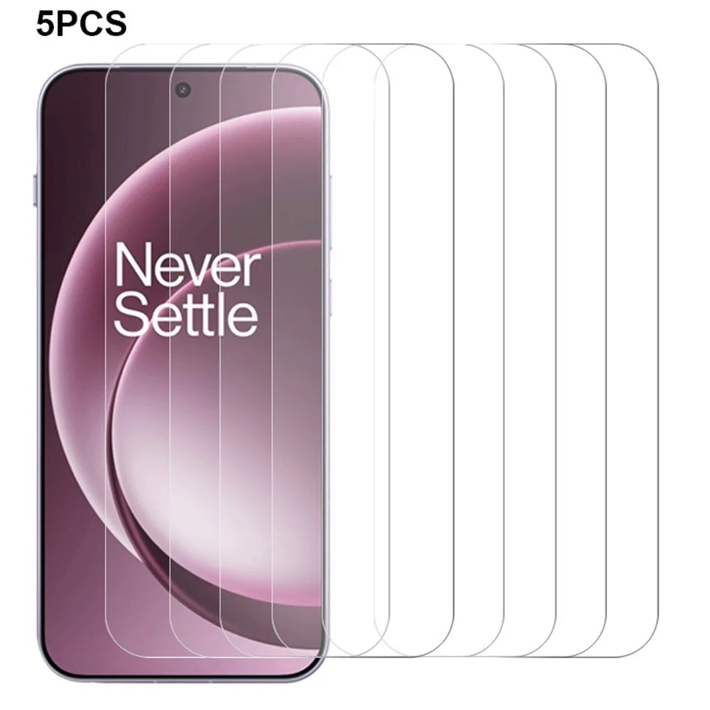 5Pcs For OnePlus 15 5G Front Screen Protector 0.3mm 2.5D Tempered Glass Clear Film - 1