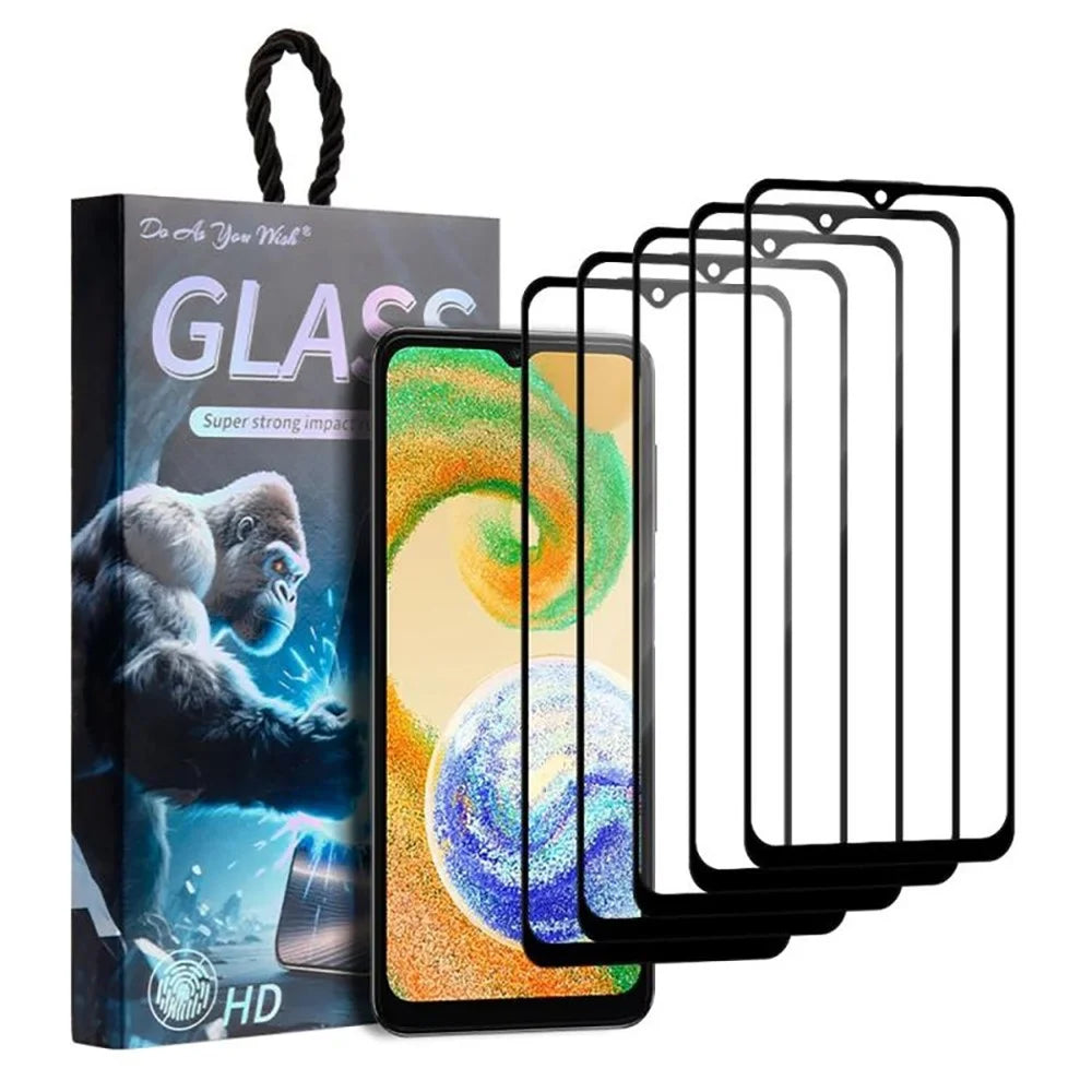 DO AS YOU WISH 5Pcs Screen Protector For Samsung Galaxy A04e 4G  /  A04 4G (164.4mm)  /  A04s 4G (164.7mm) Silk Printing Full Glue High Aluminum-silicon Glass Film - 1