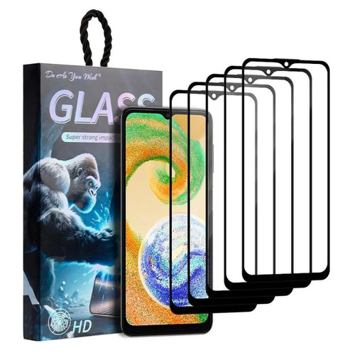 DO AS YOU WISH 5Pcs Screen Protector For Samsung Galaxy A04e 4G  /  A04 4G (164.4mm)  /  A04s 4G (164.7mm) Silk Printing Full Glue High Aluminum-silicon Glass Film - 1