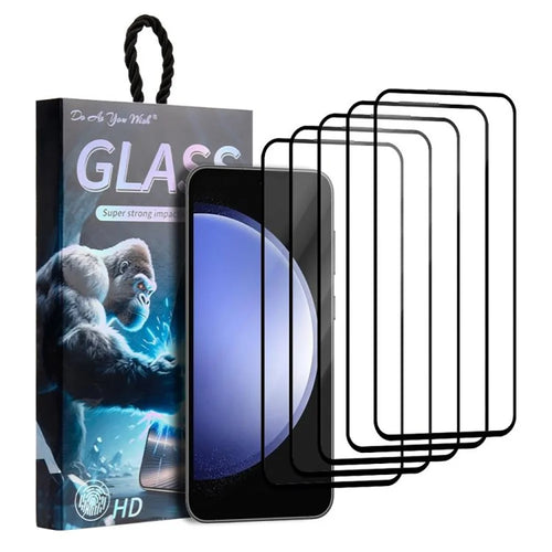DO AS YOU WISH 5Pcs For Samsung Galaxy S23 FE Screen Protector Silk Printing Full Glue High Aluminum-silicon Glass Film - 1