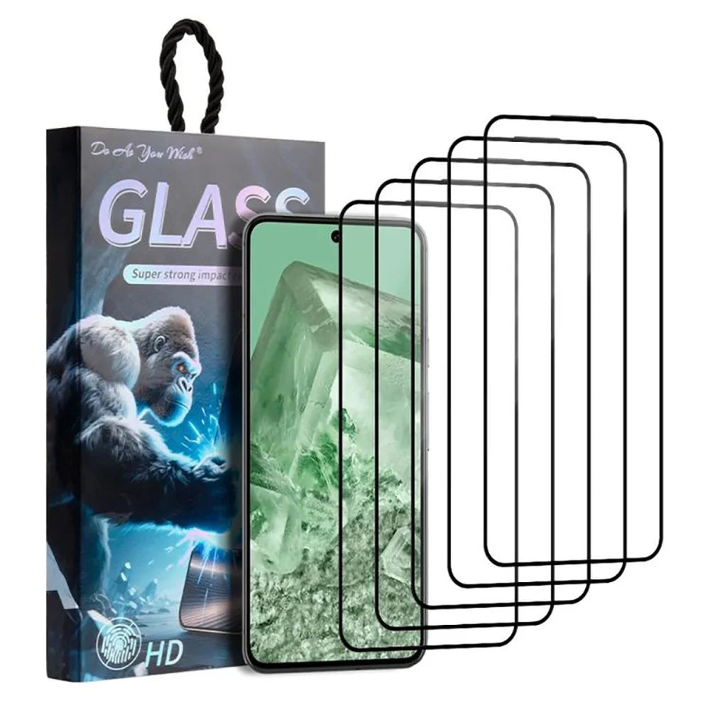 DO AS YOU WISH 5Pcs For Google Pixel 8 Screen Protector Silk Printing Full Glue High Aluminum-silicon Glass Film - 1