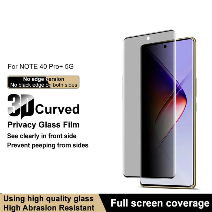 IMAK For Infinix Note 40 Pro+ Anti Spy Tempered Glass Side Glue Full Screen Protector (No Edge Version) - 3