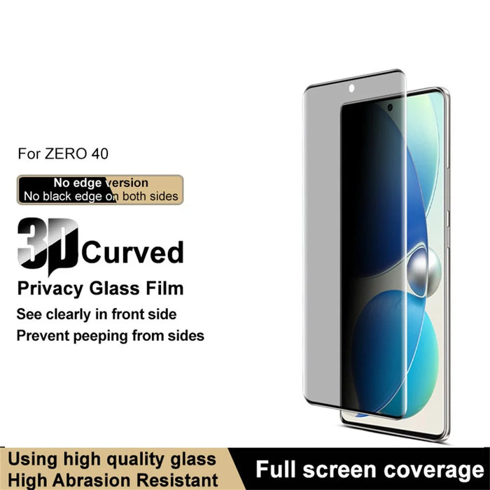 IMAK For Infinix Zero 40 4G Anti Spy Tempered Glass Side Glue Full Screen Protector (No Edge Version) - 3