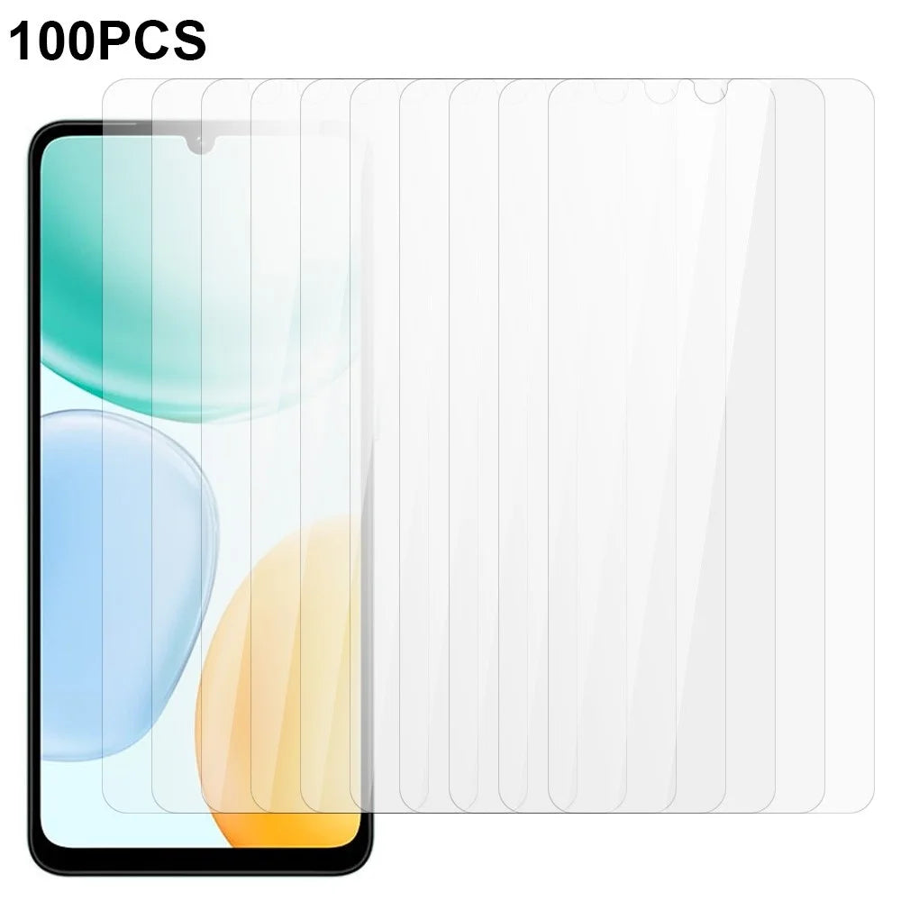 100Pcs For Honor X5c 4G Screen Protector Full Glue Anti-Scratch Tempered Glass Film (NOT Complete Covering) (No Package, with Wipes Set, Dust-absorber, Guide Sticker) - 1