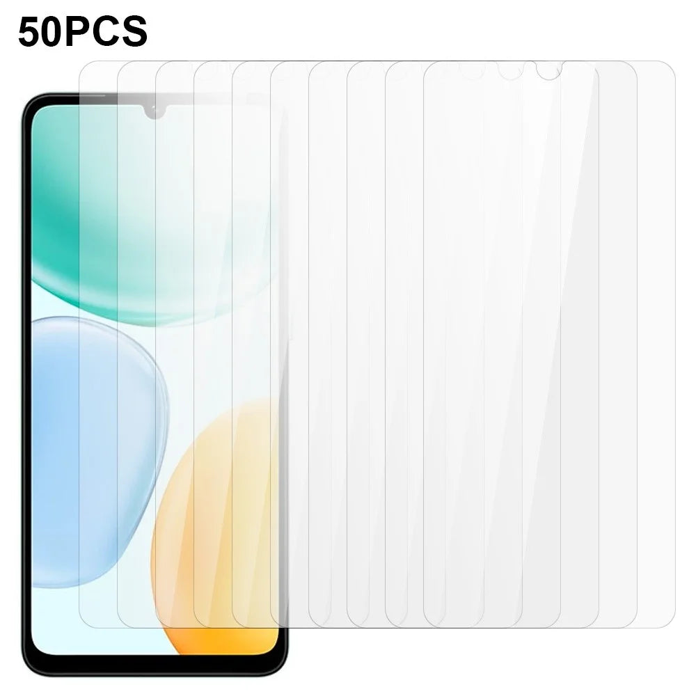 50Pcs For Honor X5c 4G Screen Protector Full Glue Tempered Glass Clear Screen Film (NOT Complete Covering) (No Package, with Wipes Set, Dust-absorber, Guide Sticker) - 1