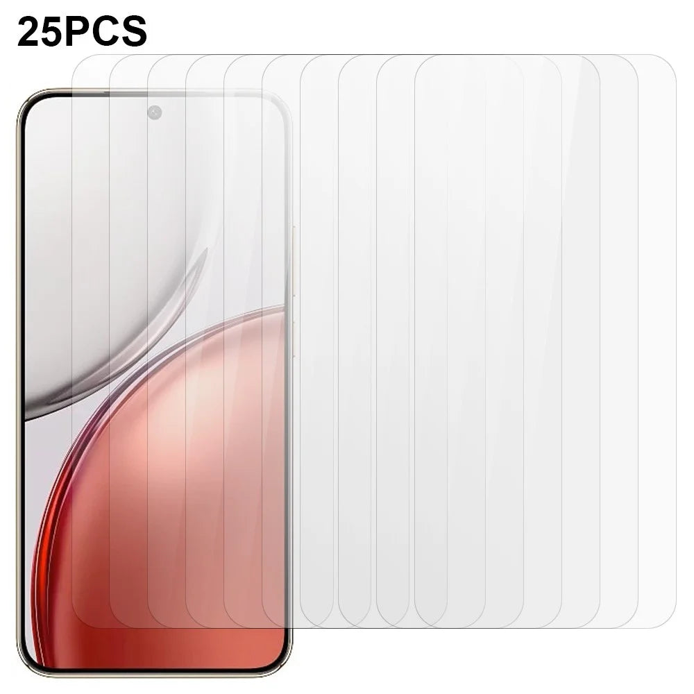 25Pcs For Honor Magic8 Lite 5G / X9d 5G / X70 5G Screen Protector Full Glue Tempered Glass High Definition Film (NOT Complete Covering) (No Package, with Wipes Set, Dust-absorber, Guide Sticker) - 1
