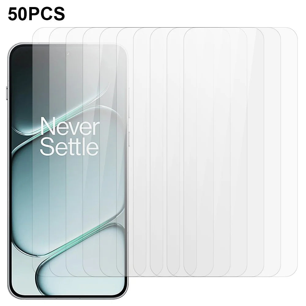 50Pcs For OnePlus 15R 5G / Ace 6T 5G / Ace 6 5G Screen Protector Full Glue Tempered Glass Clear Screen Film (NOT Complete Covering) (No Package, with Wipes Set, Dust-absorber, Guide Sticker) - 1
