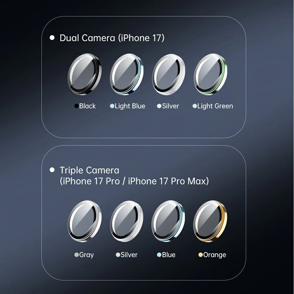 ROCK For iPhone 17 Full Coverage Camera Lens Protector Ultra Clear High Aluminium-Silicon Glass Lens Film - Black - 3