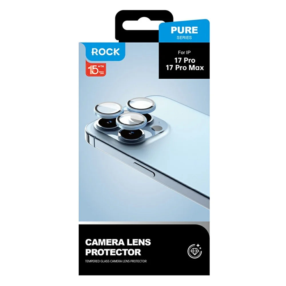 ROCK For iPhone 17 Full Coverage Camera Lens Protector Ultra Clear High Aluminium-Silicon Glass Lens Film - Black - 4