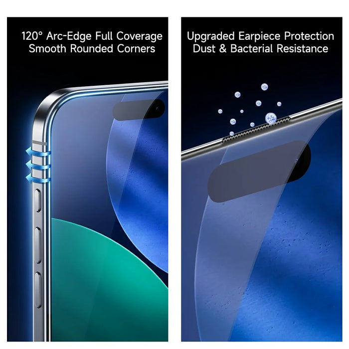 ROCK For iPhone 17 Tempered Glass Full Screen Protector Silk Printing Ultra Clear Full Glue Film - 7