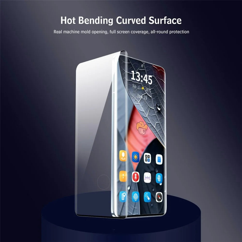 For Honor Magic8 Pro 5G Tempered Glass ENKAY HAT PRINCE Side Glue Full Screen Protector 3D Curved Clear Screen Film Support Fingerprint Unlock - 2