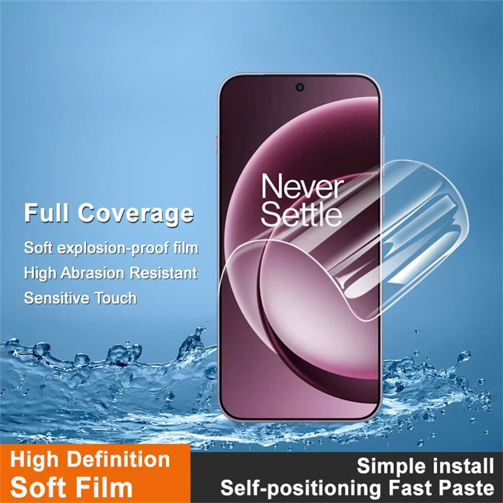 IMAK Hydrogel Film 4th For OnePlus 15 5G Full Screen Protector Ultra Clear Full Glue Soft TPU Film (Fingerprint Unlock) - Transparent - 2