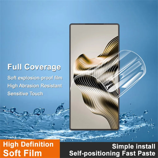 IMAK Hydrogel Film 4th For ZTE nubia Z80 Ultra 5G Full Screen Protector Ultra Clear Full Glue Soft TPU Film (Fingerprint Unlock) - Transparent - 2