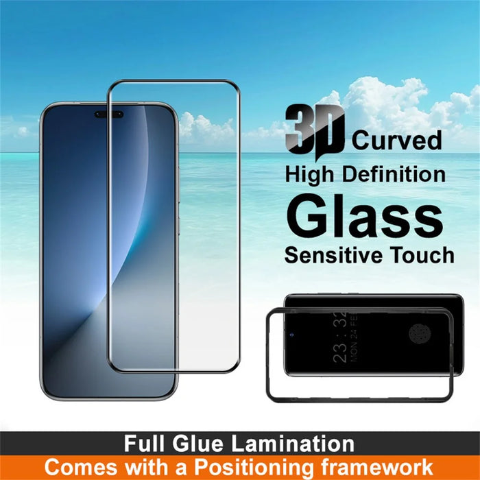 IMAK For Honor Magic8 Pro 5G Full Screen Protector 3D Curved Full Glue Tempered Glass Film with Positioning Frame (Fingerprint Unlock) - 3