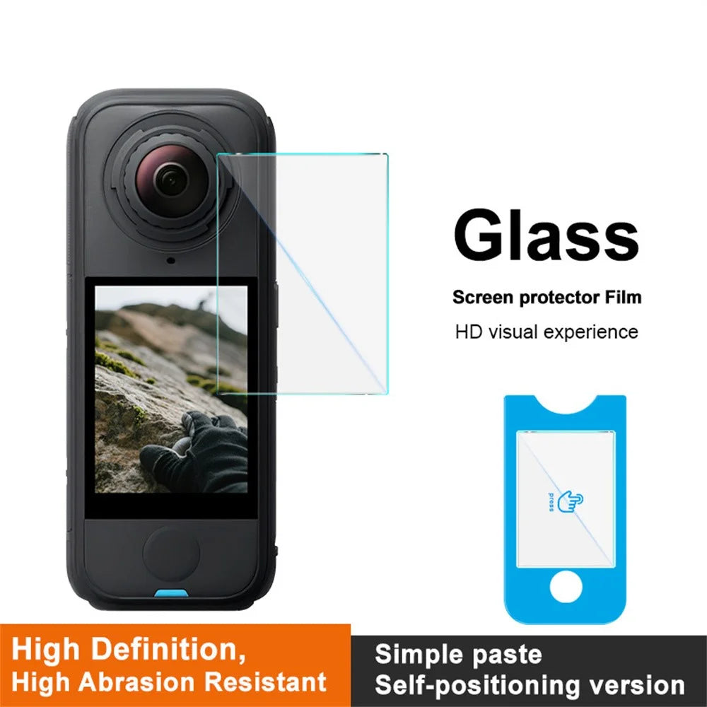 IMAK For Insta360 X4 Air Tempered Glass Screen Protector Clear Camera Film with Self Positioning Frame - 3