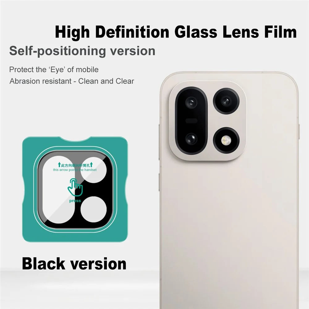 IMAK For OnePlus 15 5G Tempered Glass Camera Lens Protector with Self Positioning Frame (Black Version) - 2