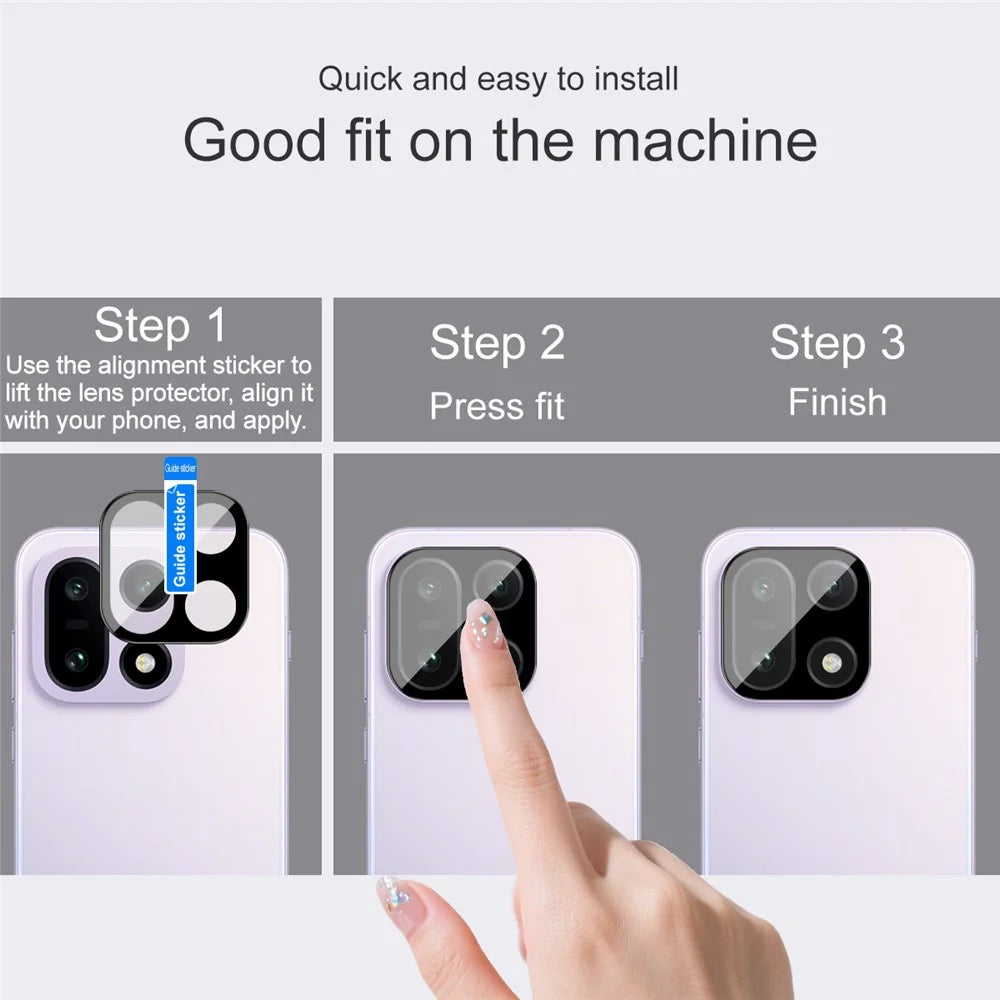 IMAK For OnePlus 15 5G Camera Lens Protector Tempered Glass HD Clear Lens Film (Black Version) - 4