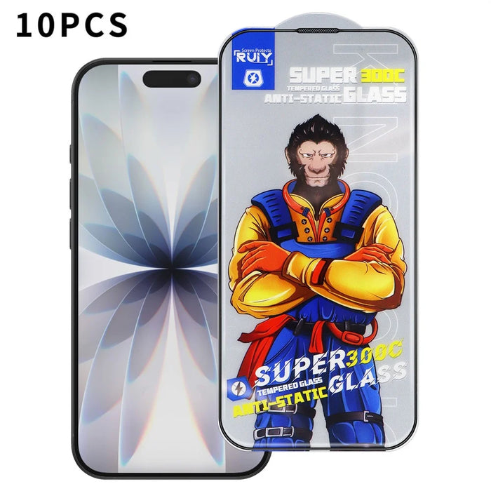 10Pcs For iPhone 17 Full Screen Protector 300C Large Arc Anti Static Silk Printing HD Clear Tempered Glass Film - 1