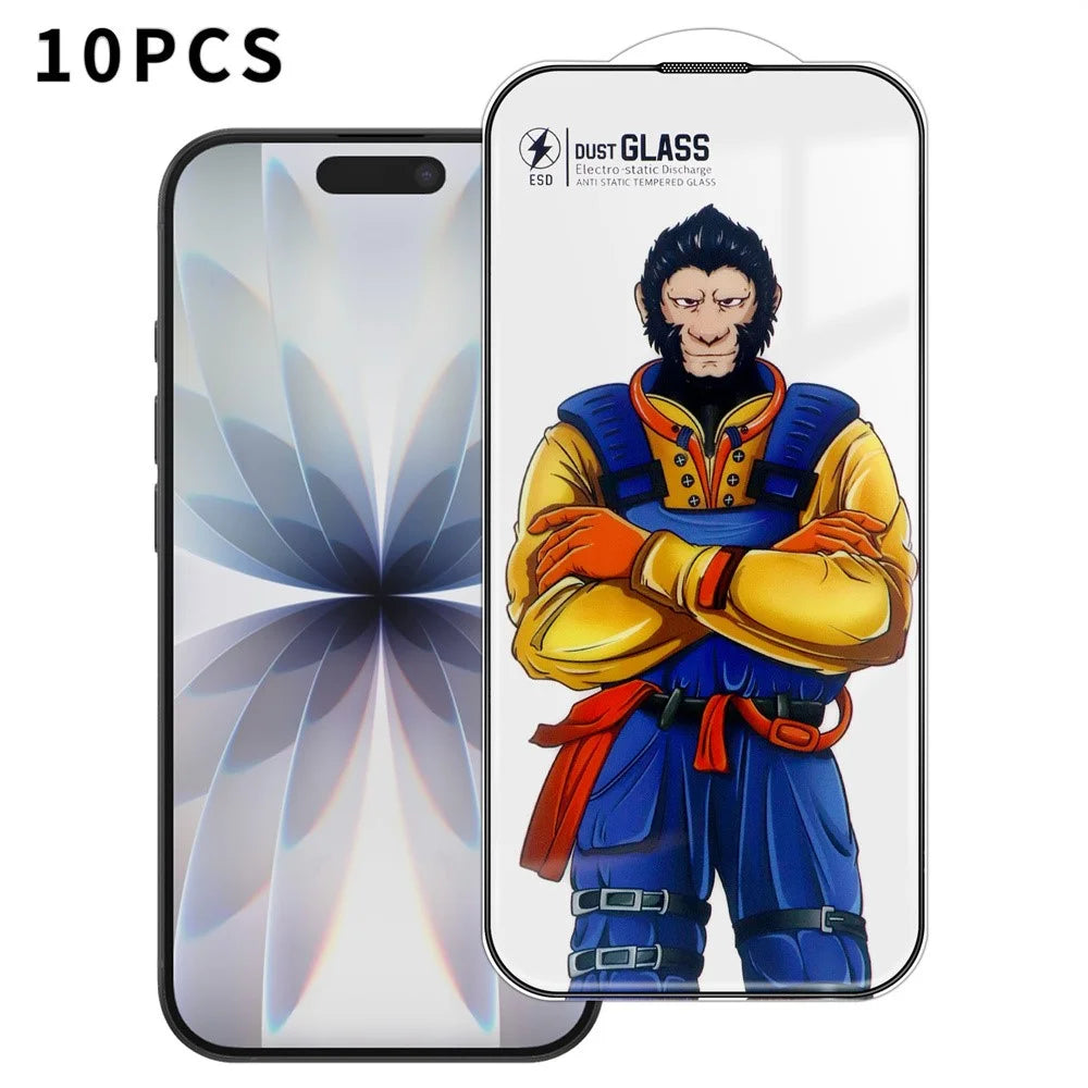 10Pcs For iPhone 17 Full Screen Protector 3D Arc 120C Anti-Static Silk Printing High Aluminium-silicon Glass Film - 1