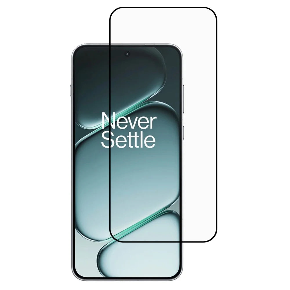 For OnePlus 15R 5G / Ace 6T 5G / Ace 6 5G Full Screen Protector Full Glue Arc Edge HD High Aluminium-silicon Glass Film with Black Silk Print Edge (Fingerprint Unlock) - 1