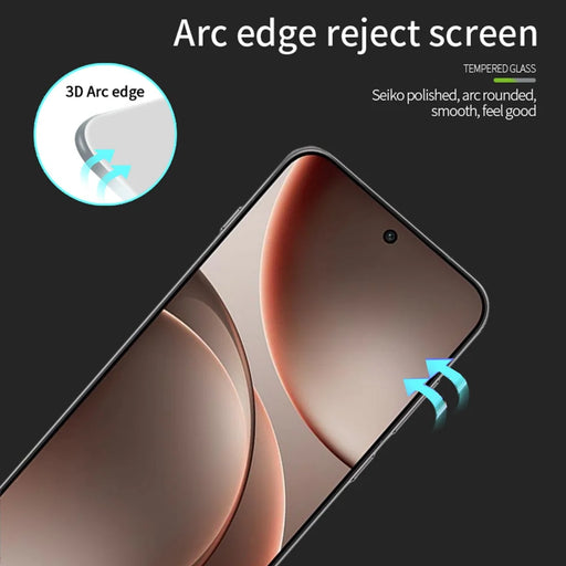 MOFI For Oppo Find X9 5G Screen Protector  9H 3D Curved Tempered Glass Film - Black - 2
