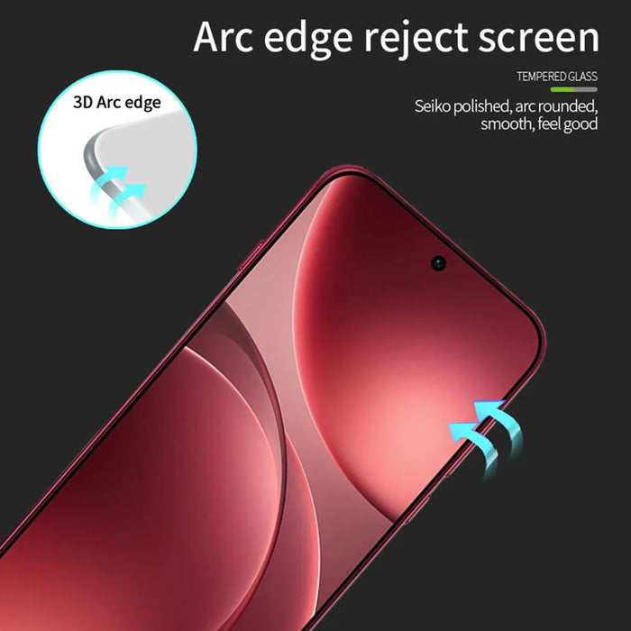MOFI For Oppo Find X9 Pro 5G Screen Protector  9H 3D Curved Tempered Glass Film - Black - 2