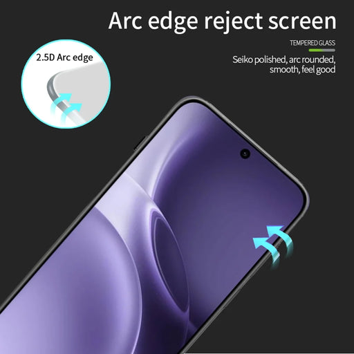 MOFI For vivo X300 Pro 5G Screen Protector  9H Full Glue Full Coverage High Aluminum-Silicon Glass Film - Black - 2
