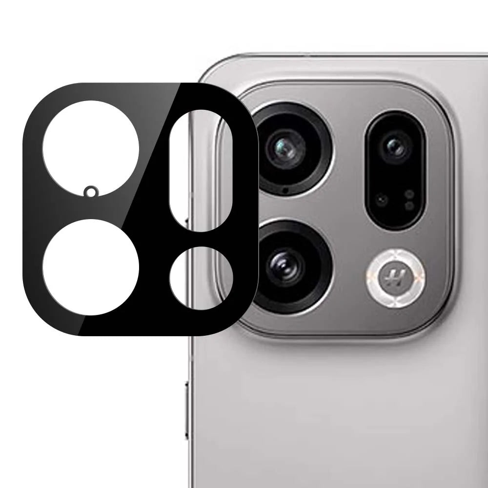 For Oppo Find X9 5G Camera Lens Protector with Black Circle Design Tempered Glass Full Coverage Lens Film - 1