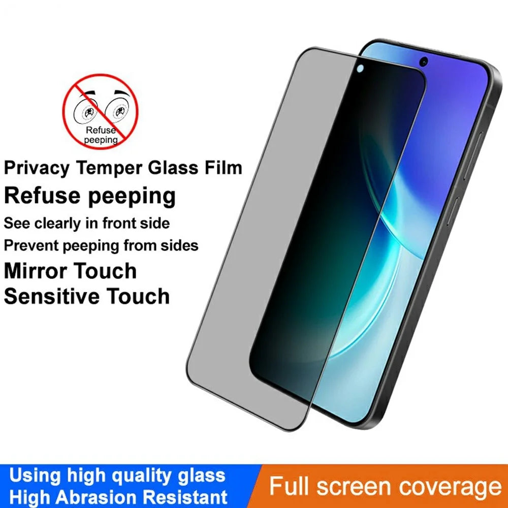 IMAK For vivo X300 5G / Find X9s Pro 5G Privacy Screen Protector Anti Peep Full Cover Tempered Glass Film (Fingerprint Unlock) - 3