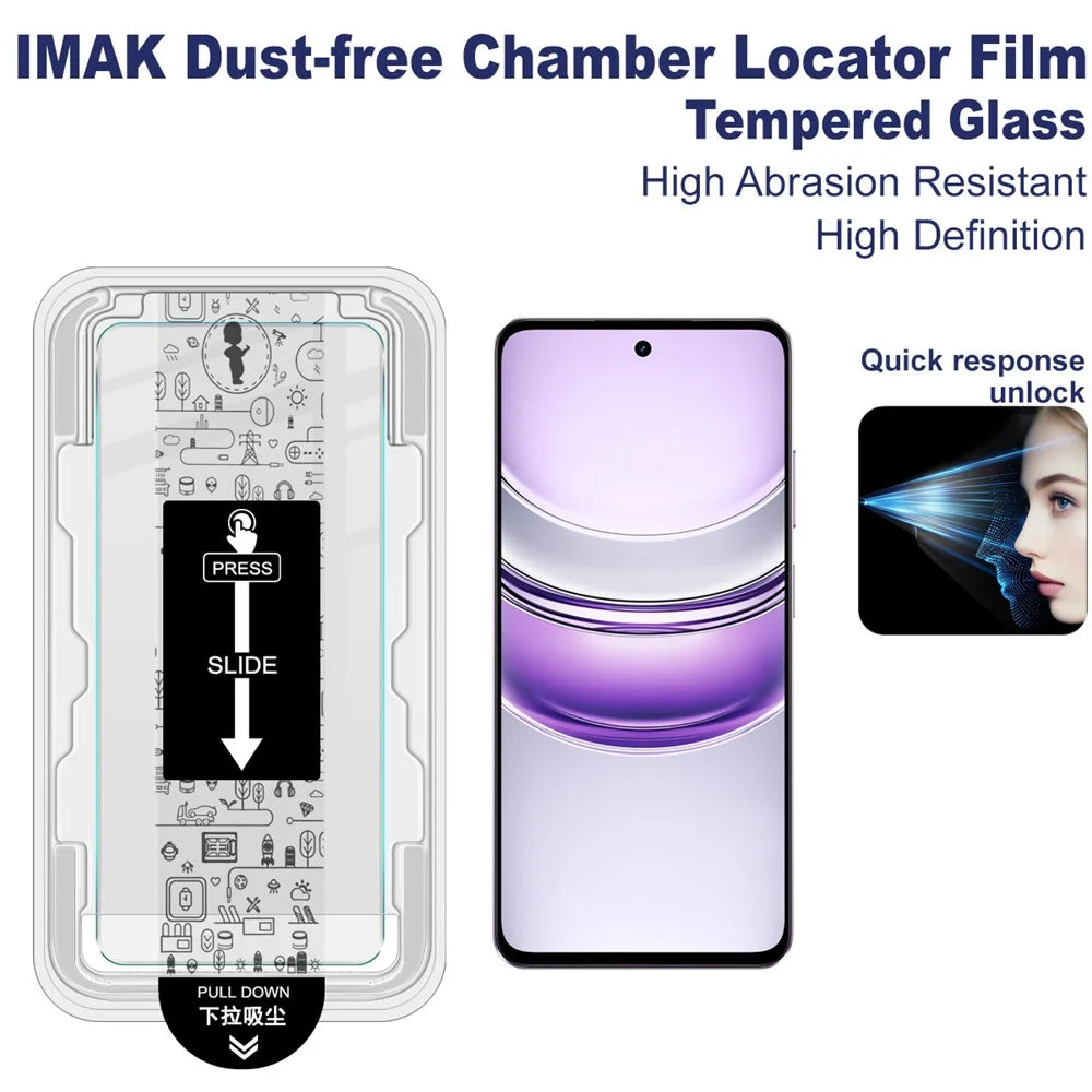 IMAK H Series For Realme P3 Lite 5G Tempered Glass Screen Protector Film with Dust-free Installation Tool - Transparent - 2