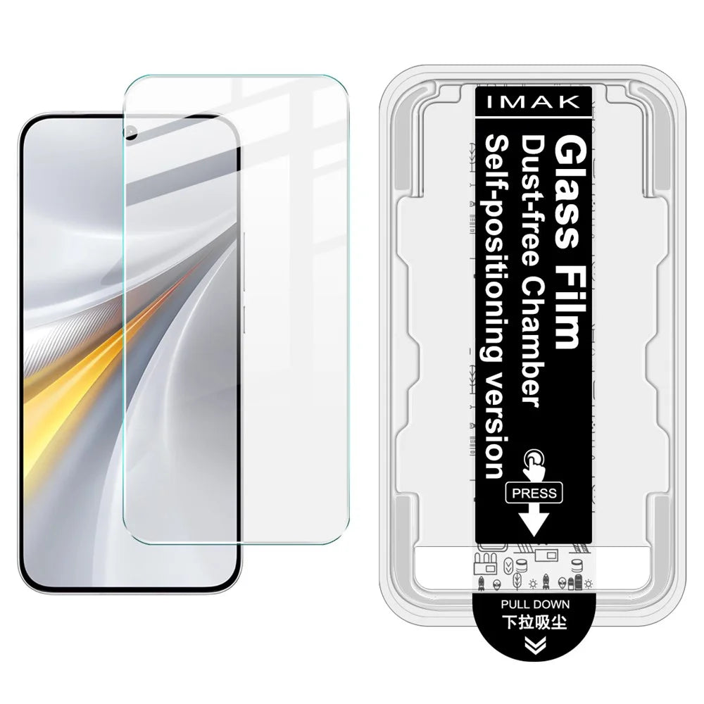 IMAK H Series For vivo iQOO 15 5G Tempered Glass Screen Protector Easy Installation Film with Auto Dust-Remove Tool - Transparent Kit (NOT Complete Covering) (Fingerprint Unlock) - 1