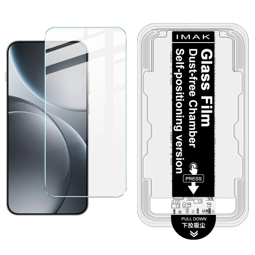 IMAK H Series For Oppo Find X9 5G Tempered Glass Screen Protector Easy Installation Film with Auto Dust-Remove Tool - Transparent Kit (NOT Complete Covering) (Fingerprint Unlock) - 1