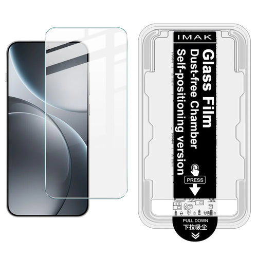 IMAK H Series For Oppo Find X9 5G Tempered Glass Screen Protector Easy Installation Film with Auto Dust-Remove Tool - Transparent Kit (NOT Complete Covering) (Fingerprint Unlock) - 1